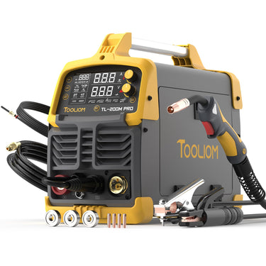 200A MIG Welder TOOLIOM 4 in 1 MIG/Flux MIG/Lift TIG/Stick Welder 110/220V Dual Voltage Aluminum Welding Machine Spool Gun Compatible